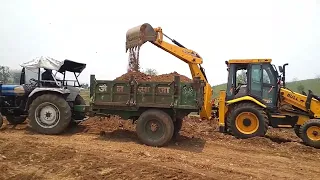 Jcb 3dx Machine Going to Tonpur Village with Mahindra and Swaraj Tractor For Mud Loading | Jcb Gadi