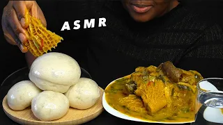 ASMR FOOD MUKBANG | Poundo yam fufu with authentic oha soup and goat meat, shakki & fish.