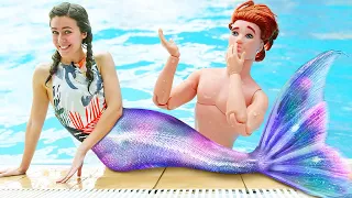 ¿A quién elegirá Kevin: a una sirena o a Barbie? Las aventuras de las muñecas para niñas en español.
