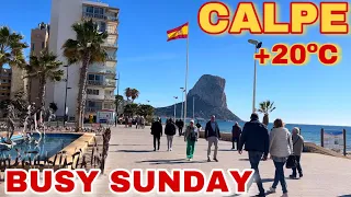 Calpe Beach in February - Warm Sunday attracts tourists! 🏖️ #calpe