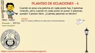 planteo de ecuaciones 4 - POSTES Y PALOMAS