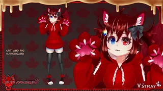 【Live2D Showcase】SKTKawaiiNeko Vtuber Model  -  VStray - Adorable Canadian Red Cat!!