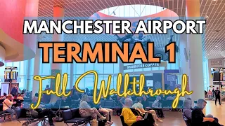 MANCHESTER AIRPORT TERMINAL 1 - FULL WALKTHROUGH INCLUDING DUTY FREE SHOPS AND RESTAURANTS