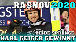 Karl Geiger gewinnt in Rasnov 2020 (beide Sprünge)