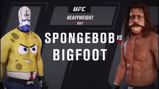 SpongeBob vs. Bigfoot (EA Sport UFC 3) - CPU vs. CPU - Crazy UFC 👊🤪