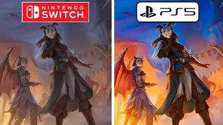 Pathfinder Wrath of the Righteous A Dance of Masks PS5 vs Nintendo Switch Graphics Comparison