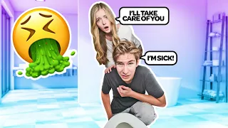 THROW UP PRANK On My CRUSH To See How She Reacts **CUTE REACTION** 🤮  | Sawyer Sharbino