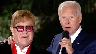 President Biden Surprises Elton John With National Humanities Medal