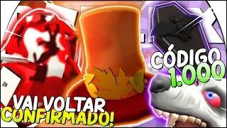 OS EVENTOS e ITENS vai VOLTAR É OFICIAL! CÓDIGO GRÁTIS e 1000 ROBUX no ROBLOX 😍