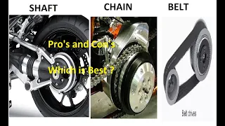 Motorcycle Chain vs Shaft vs Belt - Pros and Cons - Which is better ?