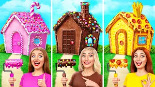 One Colored House Challenge | Sweets vs Chocolate vs Fast Food by Multi DO Smile