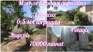 Mərkəzdə 6.5 sot torpaqda Kupçalı 4 otaqlı Super Ucuz qiymətə Həyət Evi təcili.70000 man. 0508740416