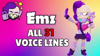 EMZ - All 31 Voice Lines with Animations | Brawl Stars