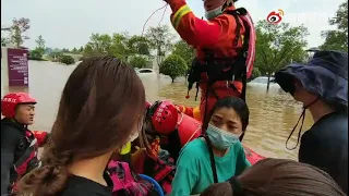 Patients and Staff Rescued From Hospital Stranded by Flooding in China's Henan Province