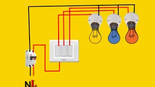 3 gang switch with 3 lights diagram || 3 gang switch wiring || 3 gang switch wiring tutorial