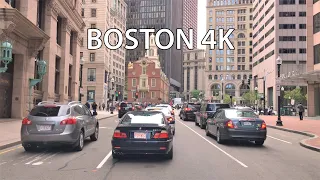 Boston 4K - Skyscraper District - Driving Downtown