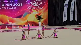 Rhythmic gymnast Team hoop Asian cup in mongolia 2023 Khaliun club