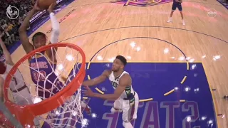 Giannis Antetokounmpo Can do nothing but to stare Jonathan Kuminga SLAM DUNK!