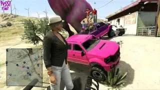 Gta V online (Xbox Crew Party-Pussi Riot)  Purple Dinosaur and Baywatch