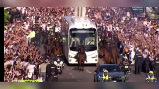 La SALVAJE llegada del BUS del REAL MADRID al Bernabéu