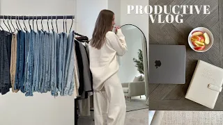 VLOG | work day routine, trying on all my jeans & aritzia haul!