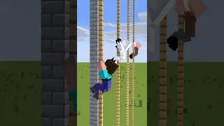 HELP Herobrine Win Rope Climbing Challenge (Imagine Dragons - Bones) #minecraft #shorts #herobrine