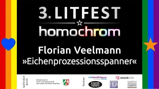 Florian Veelmann liest »Eichenprozessionsspanner« beim 3. Litfest homochrom