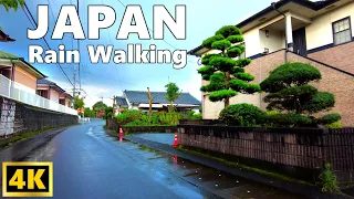 [ 4K Japan Walk ] Walking in Rain with Thunderstorm ☔⚡｜Neighborhood Walking Tour｜ July 14, 2021｜ASMR