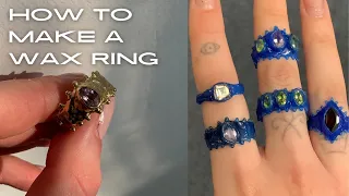 how to carve a wax ring with a gemstone using the build up method | jewellery making at home