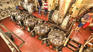 Ship Diesel Engine Start Up in 8K HDR | Giant MAN Motor on  MS Cap San Diego