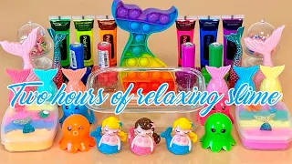 ASMR Slime ❤️🌈💚 Two hours of relaxing slime video #13. Compilation video 1080p.