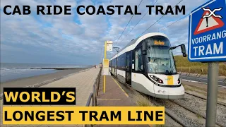 CAB RIDE | Longest tram line in the world | Coastal Tram |  Kusttram | Langste tramlijn ter wereld
