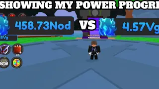 SHOWING MY POWER PROGRESS IN SWORD FIGHTERS SIMULATOR [Roblox]