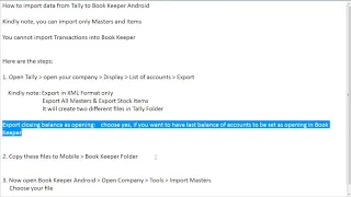 How to Import Accounts/Items From Tally To Book Keeper Windows|Smart fairy || only entertainment