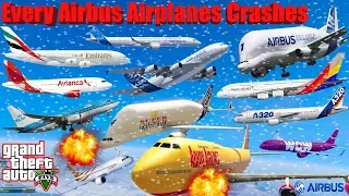 GTA V: Every Airbus Airplanes Winter Snowy Best Extreme Longer Crash and Fail Compilation (60FPS)