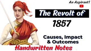 1857 Revolt || Modern History || Handwritten notes || An Aspirant !