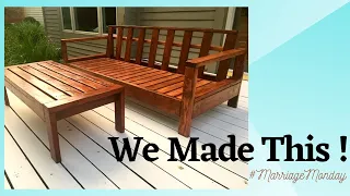 DIY outdoor sofa for under $200 Building Memories | Ana White inspired plans