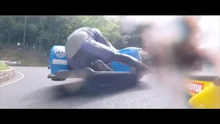 Getting hit at high speeds - Isle of Man TT - Sidecar Racing Movie - 3 Wheeling