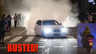 INSANE MODIFIED Cars Leaving Carshow! BMW M135i CRAZY BURNOUT BUSTED By Police