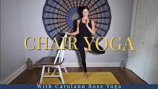 30 Minute Chair Yoga | Intermediate Chair Yoga | Carolann Rose Yoga