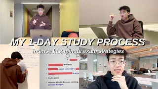 STUDY VLOG | my INTENSE 1-DAY EXAM STUDY PROCESS *what happens BEFORE, DURING, and AFTER an exam*