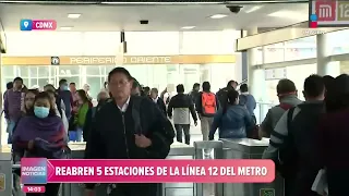 Reabren 5 estaciones del tramo elevado de la Línea 12 del Metro CDMX | Noticias Crystal Mendivil