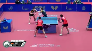 Anastasia Bondareva/Sophia Klee (GER) vs Cai Fong-En/Lee Wan-Hsuan (TPE) | JGD R32 | 2019 ITTF WJTTC