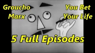 60's TV Comedy, You Bet Your Life 5 Full Episodes with Groucho Marx, Very Funny !