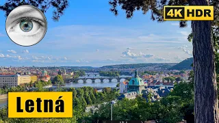 Prague Letná Walking tour - Unrivalled views of the city 🇨🇿 Сzech Republic 4k HDR ASMR