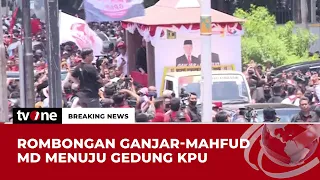 Ribuan Relawan Kawal Pasangan Ganjar-Mahfud Daftar ke KPU | Breaking News tvOne