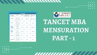 MENSURATION  | PART 1 | QUANTITATIVE APTITUDE | TANCET MBA SOLUTIONS IN TAMIL |