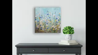 Easy Field of Flowers/ Acrylic Painting / Textured/ STEP by STEP/MariArtHome