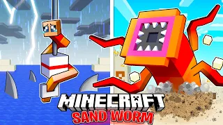 I Survived 100 Days as a SAND WORM in HARDCORE Minecraft!