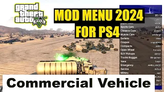 GTA 5 Mod menu All Commercial Car of PS4 | Wildemodz Mod Menu on ps4 jailbreak